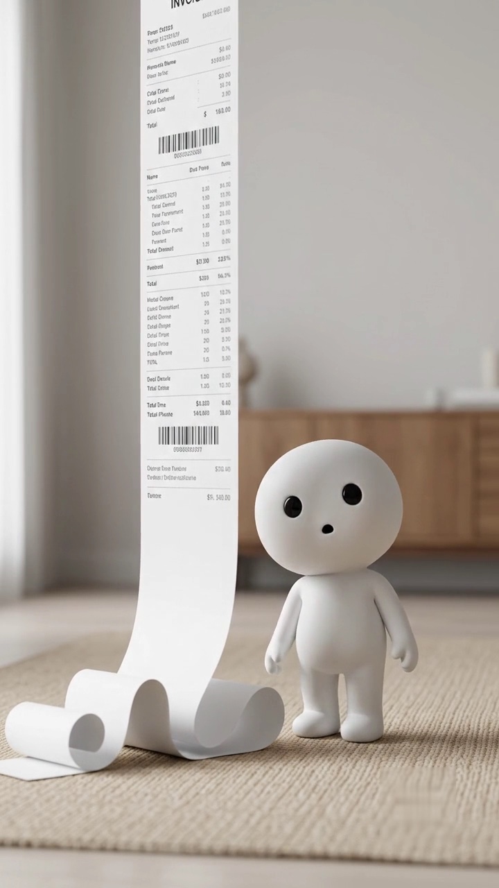 Muji découvre une facture interminable qui se déroule jusqu’au sol